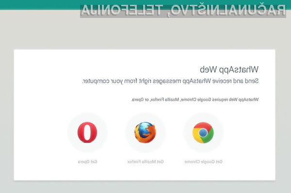 Izjemno priljubljena storitev WhatsApp je pridobila podporo še za spletna brskalnika Firefox in Opera!