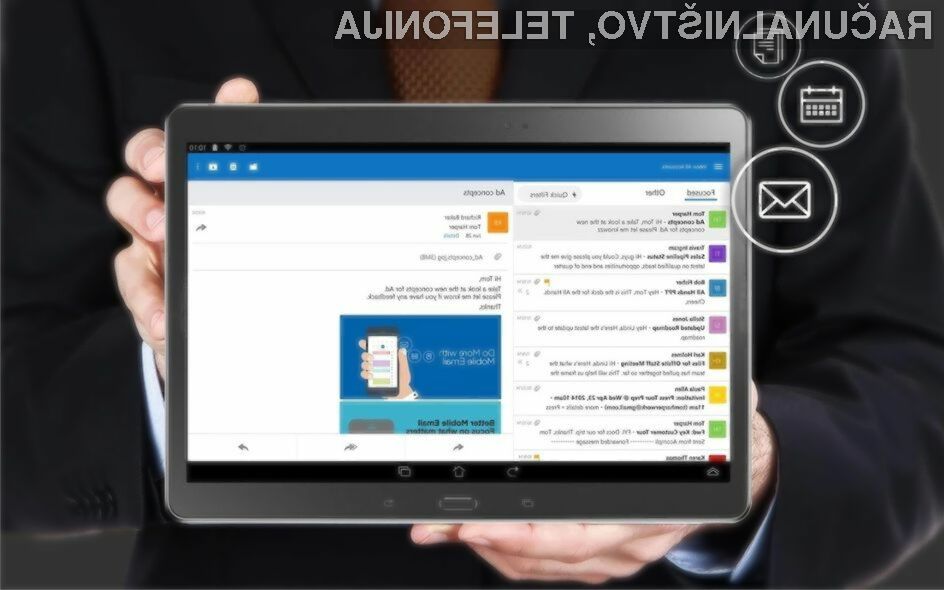 Novi Outlook za Android je izjemno priročen za uporabo.