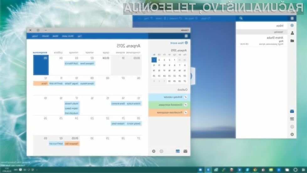 Novi koledar in pošta za Windows 10 prinašata nov in poenostavljen uporabniški vmesnik, vključno z bogato paleto novih možnosti.