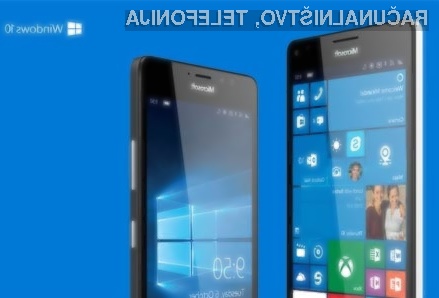 Windows 10 Mobile bo najprej na voljo za uporabnike mobilnih telefonov Lumia 950, Lumia 950 XL in Lumia 550.