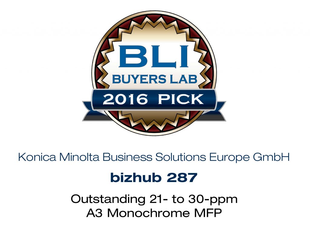 Ponovno BLI nagrade za Konico Minolto, tokrat za bizhub C368 in bizhub 287!