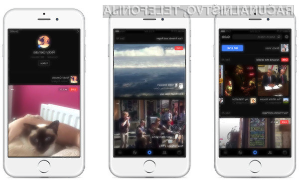 Facebook Live Video je odslej na voljo za vse uporabnike mobilnih naprav iOS in Android.