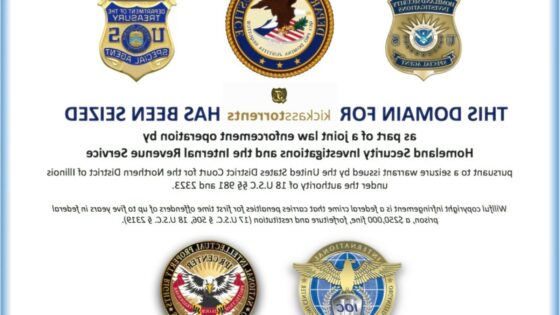 Takšno obvestilo nas pričaka pri obisku spletne strani Kickass torrents.