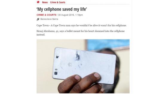 Huawei pametni telefon rešil življenje.