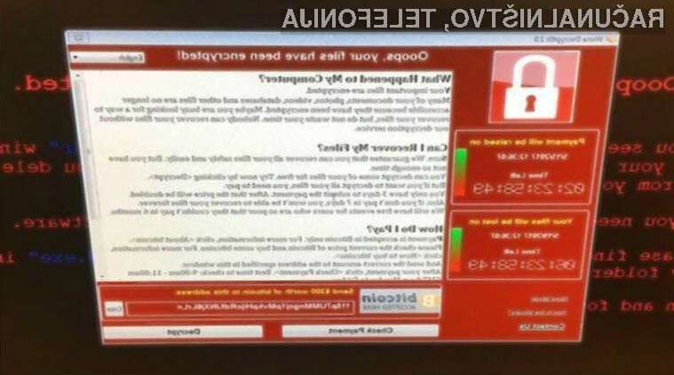 Z izsiljevalsko škodljivo programsko kodo WannaCry se je okužilo zdaleč največ uporabnikov operacijskega sistema Windows 7.