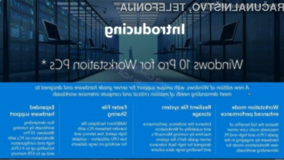 Novi Windows 10 bo povsem prilagojen delovanju delovnih postaj!
