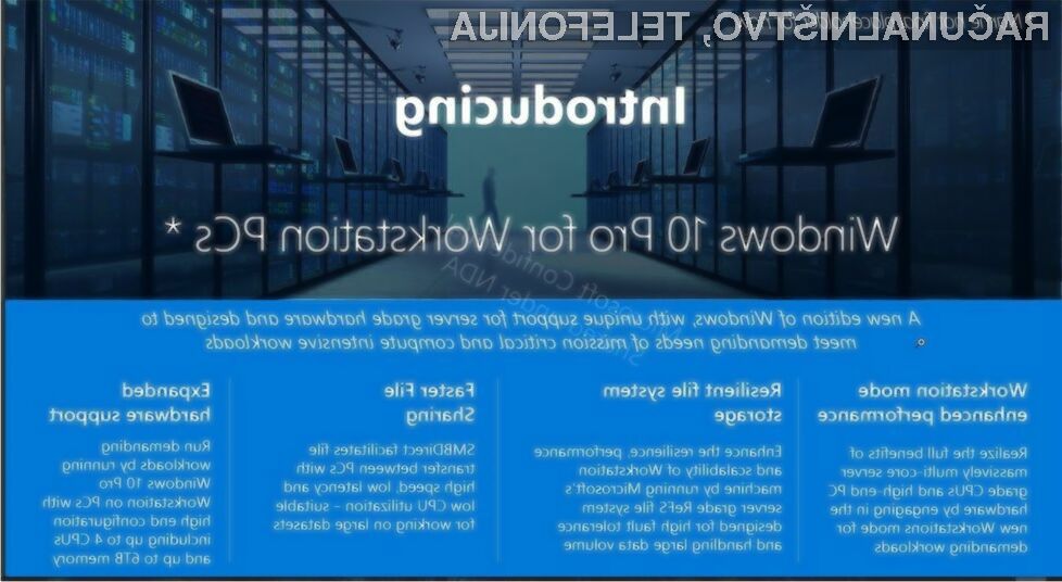 Novi Windows 10 bo povsem prilagojen delovanju delovnih postaj!