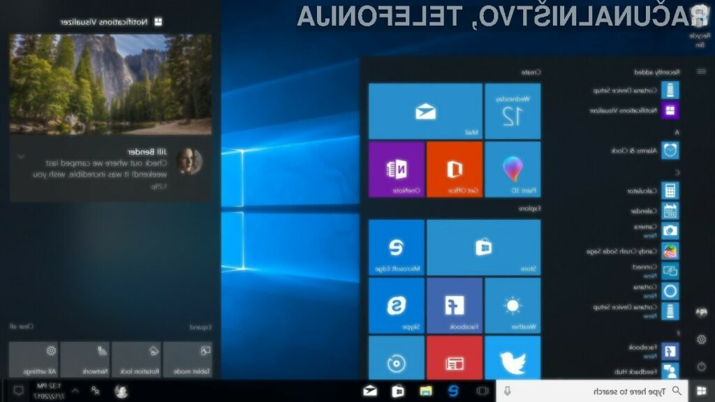Za Windows 10 prihaja posodobitev Fall Creators Update
