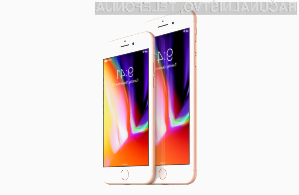 Pametna mobilna telefona iPhone 8 in iPhone 8 Plus predstavljata evolucijo modela iPhone 7.Pametna mobilna telefona iPhone 8 in iPhone 8 Plus predstavljata evolucijo modela iPhone 7.