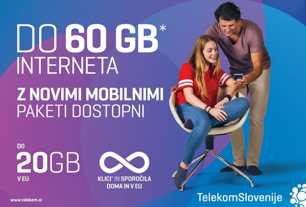 Novi paketi Telekoma Slovenije vključujejo še več prenosa podatkov v državah z EU-tarifo, pa tudi 120 minut za klice iz Slovenije v države EU-območja