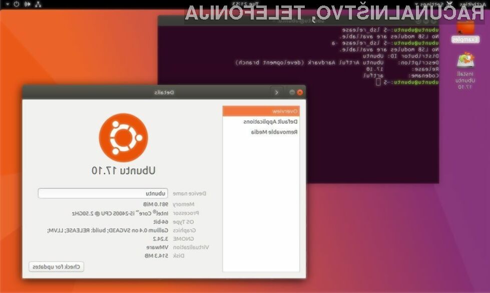 Novi Ubuntu 17.10 bo na voljo le v 64-bitni različici.