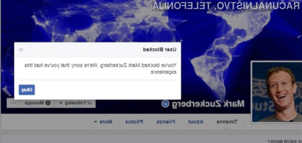 Končno lahko na Facebooku blokirate tudi Marka Zuckerberga!
