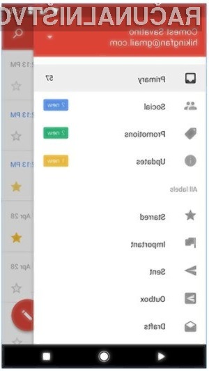 Novi Gmail Go je končno na voljo tudi za običajne mobilne naprave Android.