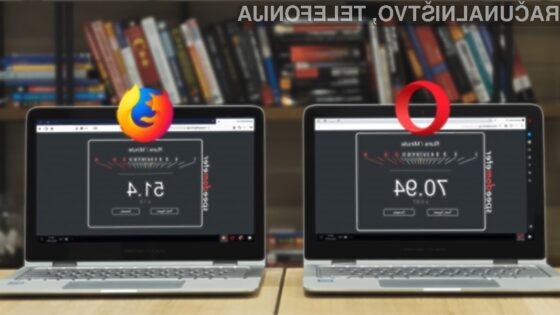 Opera 51 je za deskanje po svetovnem spletu za 38 odstotkov hitrejša od konkurenčnega brskalnika Firefox 58.