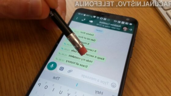 Za izbris sporočila v WhatsAppu imamo sedaj na voljo 1 uro, 8 minut in 16 sekund časa.
