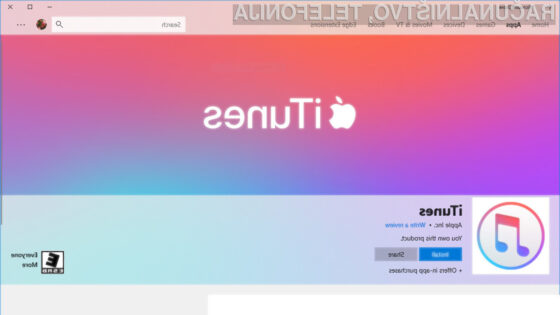 Program iTunes je po enoletni zamudi vendarle na voljo za prenos tudi preko spletne trgovine Microsoft Store.