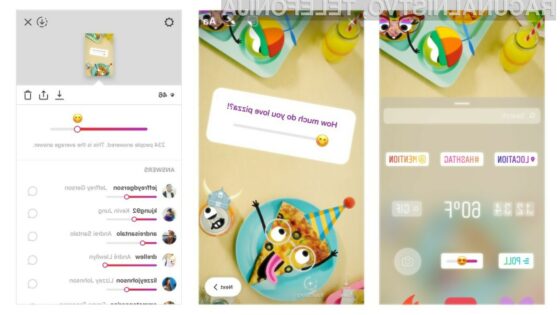 Instagram z "emoji" drsniki dodatno popestril ankete