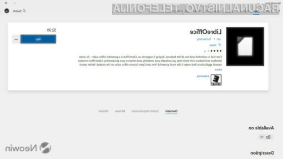LibreOffice nepričakovano zašel na Microsoftovo spletno trgovino