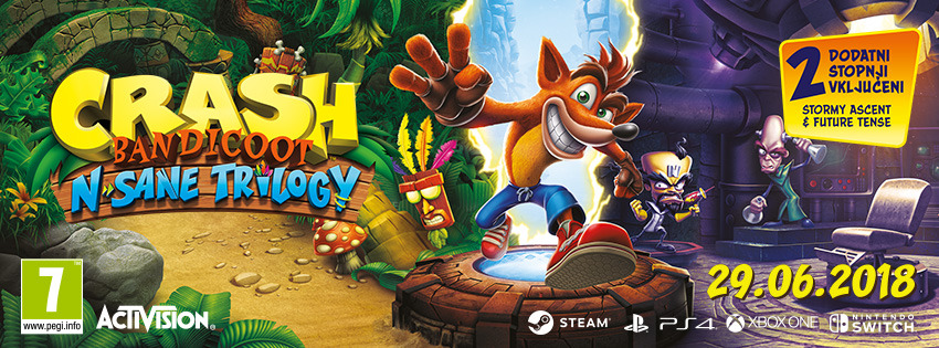 Crash Bandicoot N. Sane Trilogy- Že v prodaji za PC, XB1 in Switch