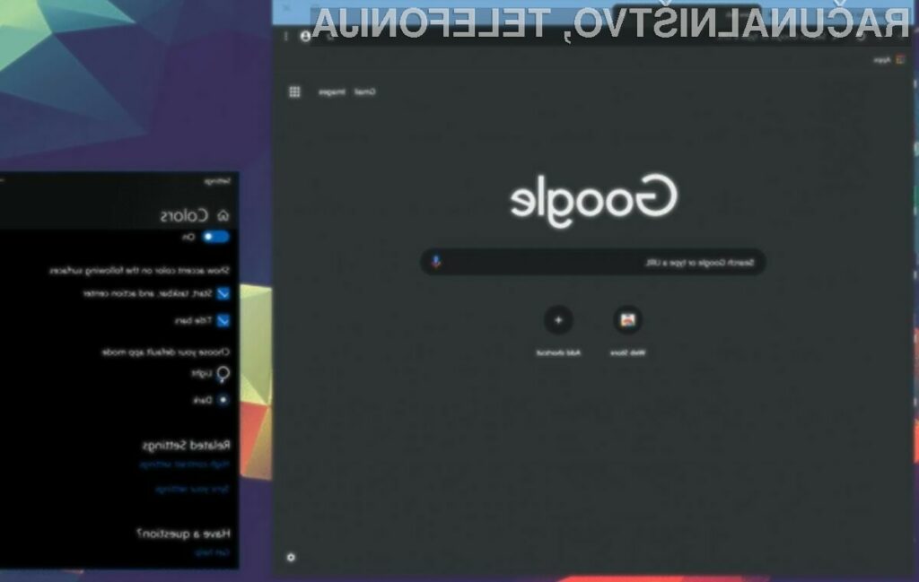 Temen način delovanja spletnega brskalnika Chrome je odslej na voljo tudi uporabnikom operacijskih sistemov Windows.
