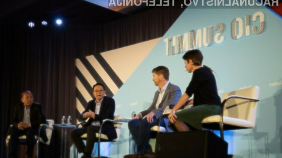 Iz leve: Laura Mandaro, Forbes Media; Daniel Jones, Bext360; Ted Kim, Samsung SDS America; in Frank Xiong, Oracle, na dogodku Forbes CIO Summit 2019