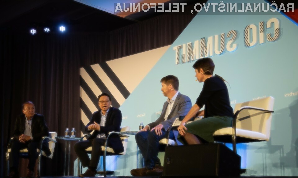 Iz leve: Laura Mandaro, Forbes Media; Daniel Jones, Bext360; Ted Kim, Samsung SDS America; in Frank Xiong, Oracle, na dogodku Forbes CIO Summit 2019