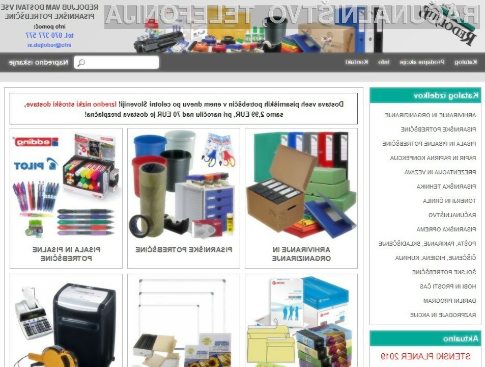 Pisarniški material lahko naročite hitro in enostavno