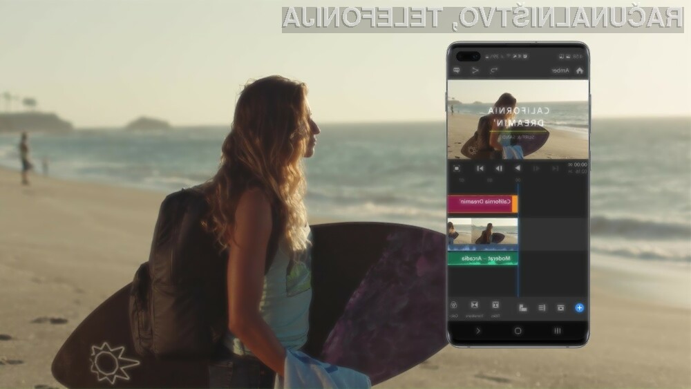 Adobe Premiere Rush se najbolje obnese v navezi s pametnim mobilnim telefonom Samsung Galaxy S10.