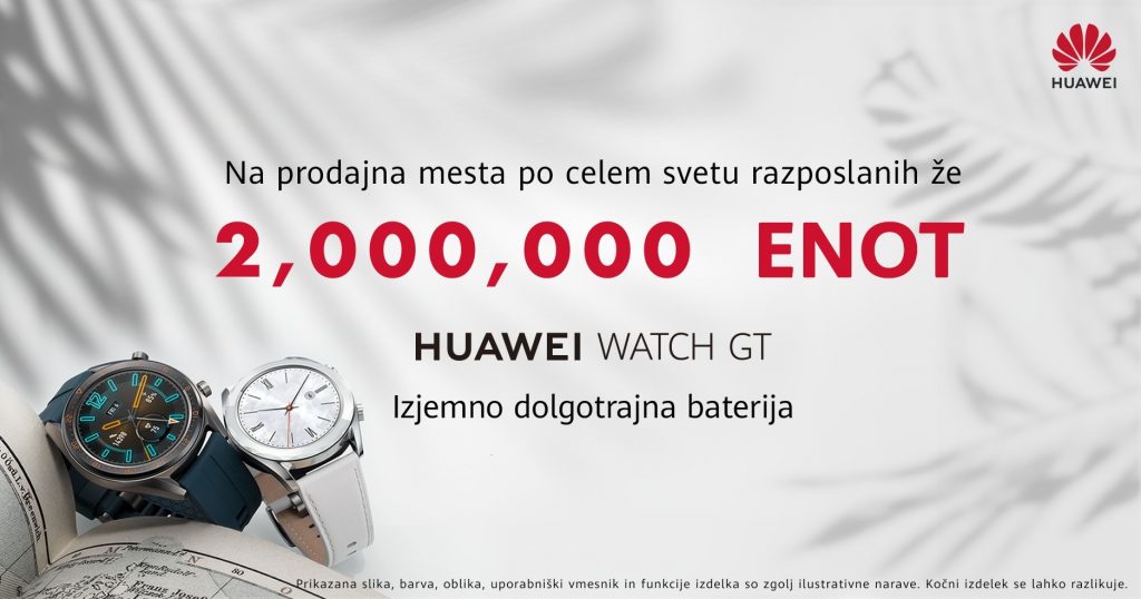 Prodanih  že več kot 2 milijona pametnih ur Huawei Watch GT