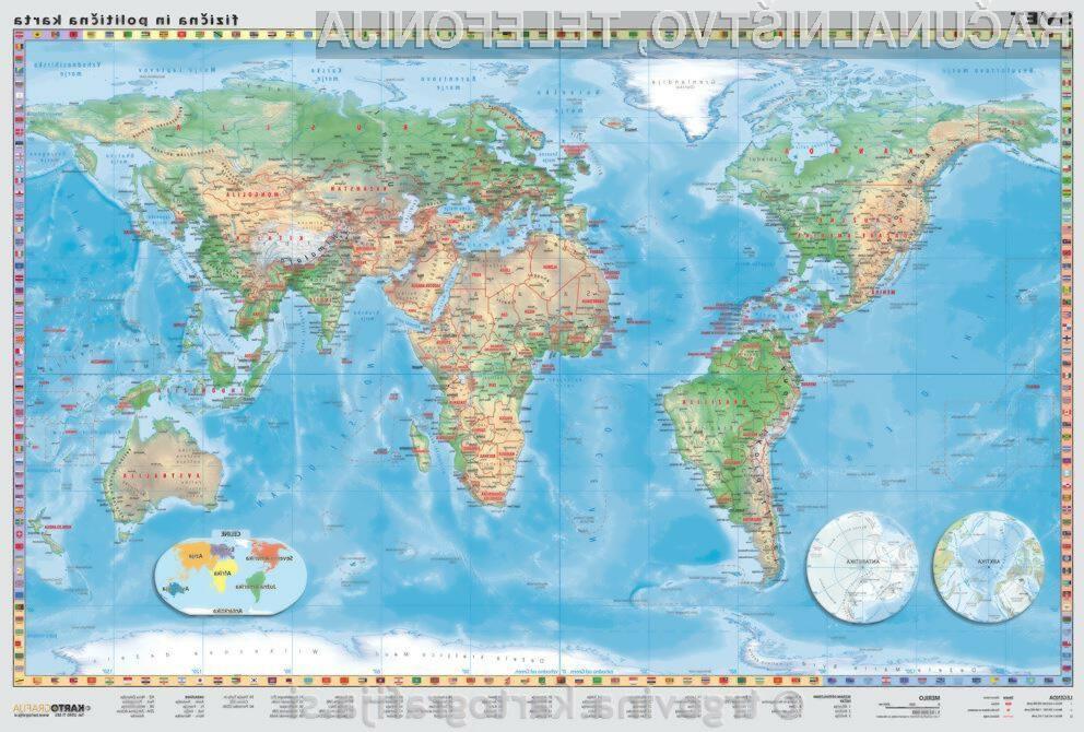 Svet - mala stenska karta 100x70