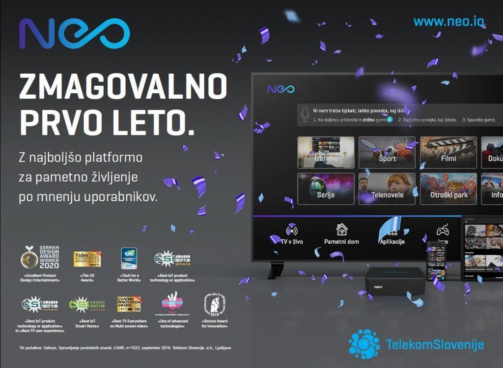 NEO Telekoma Slovenije je v prvem letu prejel številna svetovna priznanja in navdušil uporabnike