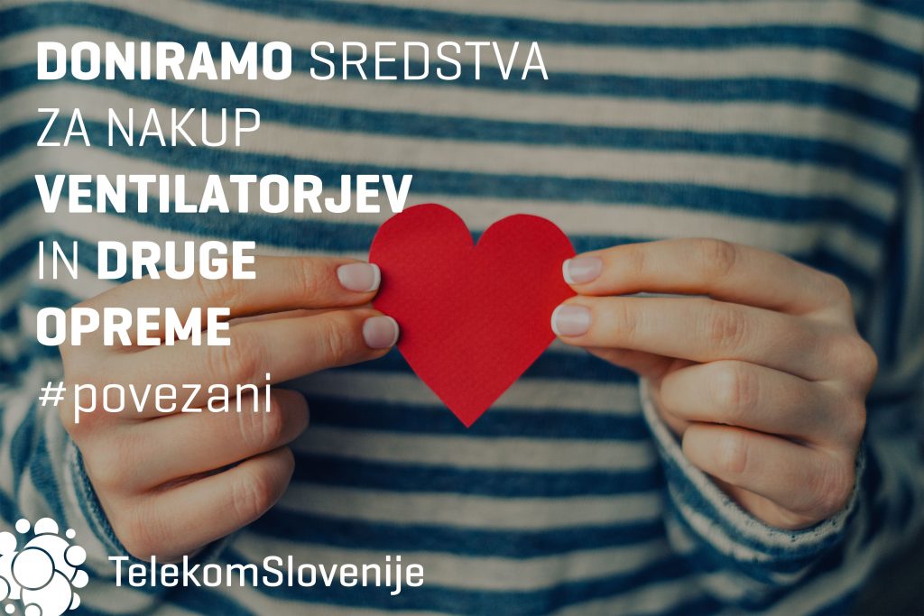 Telekom Slovenije bo UKC Ljubljana in UKC Maribor za nakup ventilatorjev in druge opreme za zdravljenje bolnikov s koronavirusom skupno doniral 40.000 evrov