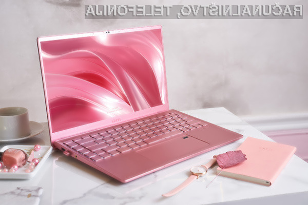 Prenosni računalnik Prestige 14 Pink Rose se bo zagotovo prikupil vsem, ki obožujejo roza barvo.
