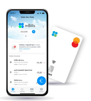 Spremenite PIN za mBills MasterCard kar v aplikaciji