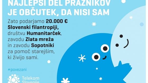 Telekom Slovenije z donacijo v višini 20.000 evrov pomaga starejšim, ki živijo sami