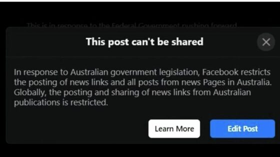 Facebook avstralskim uporabnikom blokiral ogled in deljenje novic