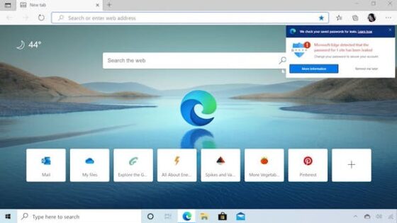 Microsoft Edge ukinja klasična gesla
