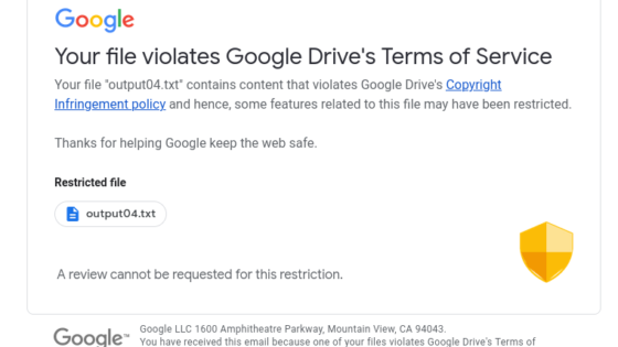 Google Drive je začel blokirati prazne datoteke zaradi kršenja avtorskih pravic