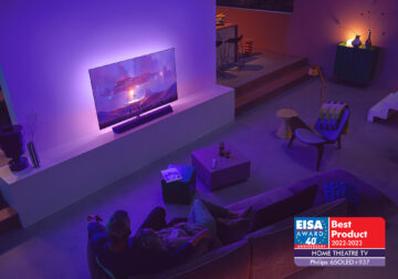 Philipsovi televizorji OLED s tehnologijo Ambilight na podelitvi nagrad EISA uživajo stalen uspeh. Razlog za to je kombinacija izjemne kakovosti slike in zvoka, inovativne tehnologije in vrhunskega evropskega dizajna. Foto: Philips