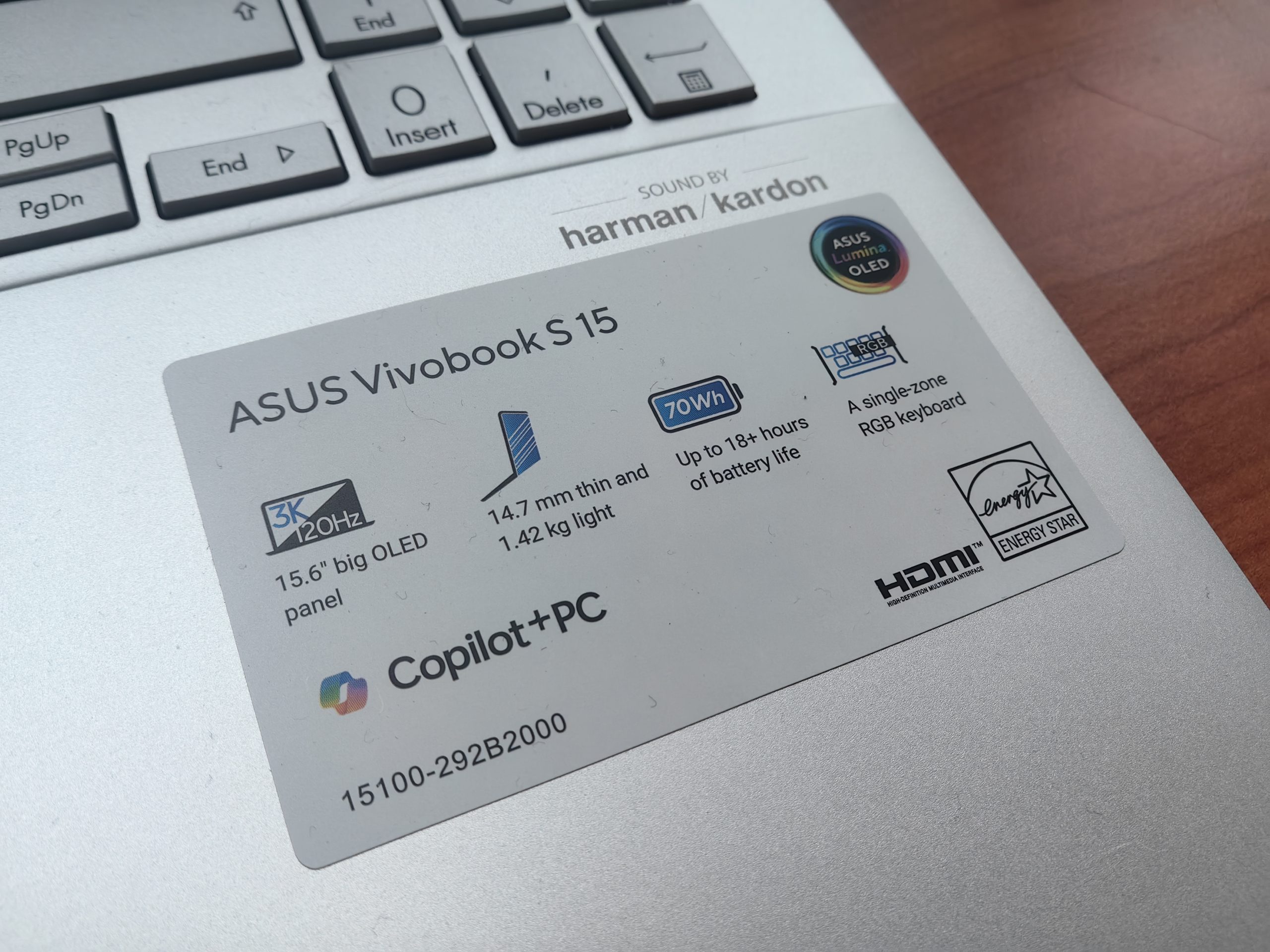 ASUS Vivobook S 15 es parte de la línea Copilot+