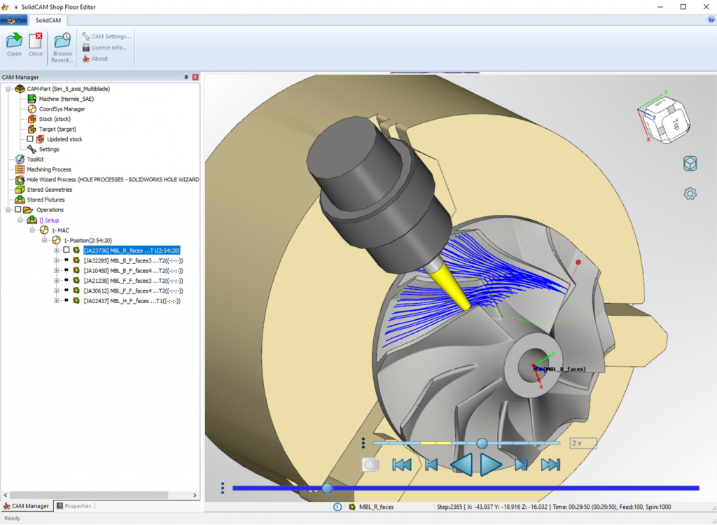 SolidCAM for Operators: Simulacija orodnih poti