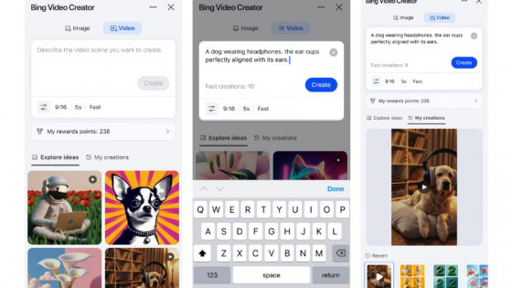 Bing dodal brezplačni UI video generator