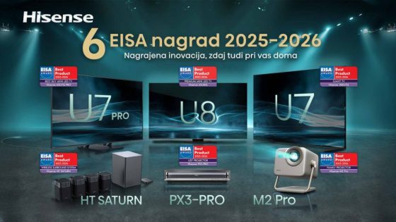 Hisense nagrajen s šestimi nagradami EISA za zvok in sliko