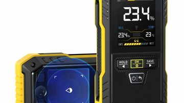 Brezkontaktni merilec vlage WMT-10 omogoča merjenje vlage v različnih materialih brez poškodovanja površine – ne glede na to, ali gre za les, zidove, beton in omet.