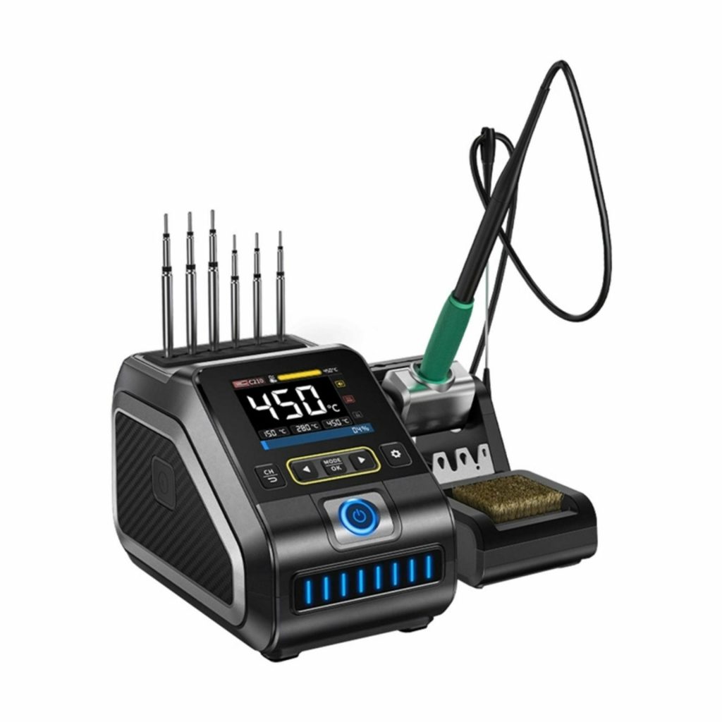 Spajkalna postaja DWS-200F z 200 W moči omogoča izjemno hitro segrevanje konice in zelo stabilno temperaturo.