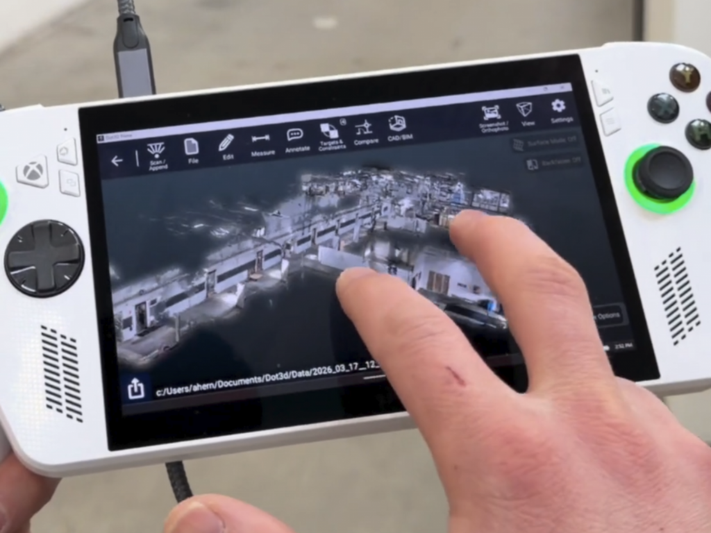 Asus ROG Xbox Ally X v vlogi prenosnega 3D skenerja