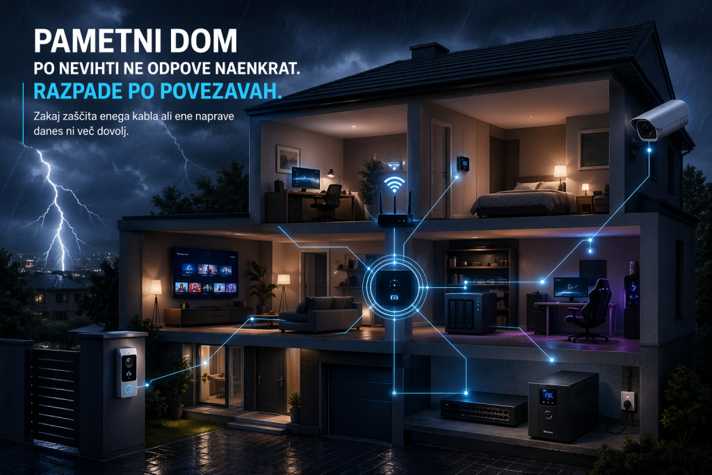 Pametni dom po nevihti ne odpove naenkrat. Razpade po povezavah.