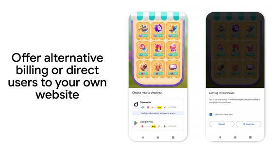 Google odpira Play Store za zunanja plačila